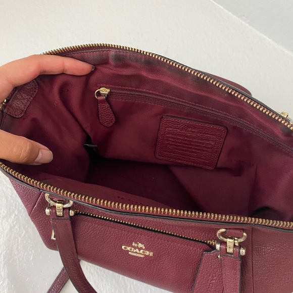 Coach Dark Red Leather Shoulder Bag - Picture 4 of 5